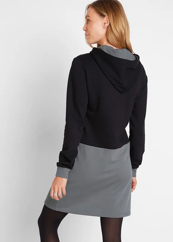 Sweatkleid in schwarz von hinten (Totalaufnahme) - bonprix Sweatkleid in schwarz von hinten (Totalaufnahme) - bonprix