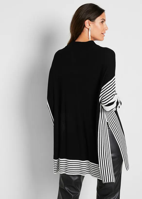Longpullover in schwarz von hinten (im Anschnitt) - bonprix