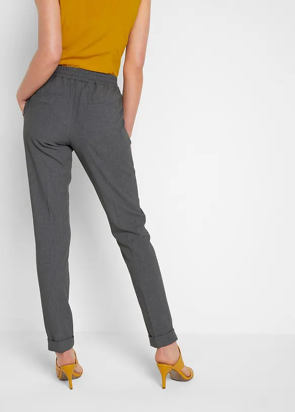 Hose mit Rundumgummizug in grau von hinten - bonprix