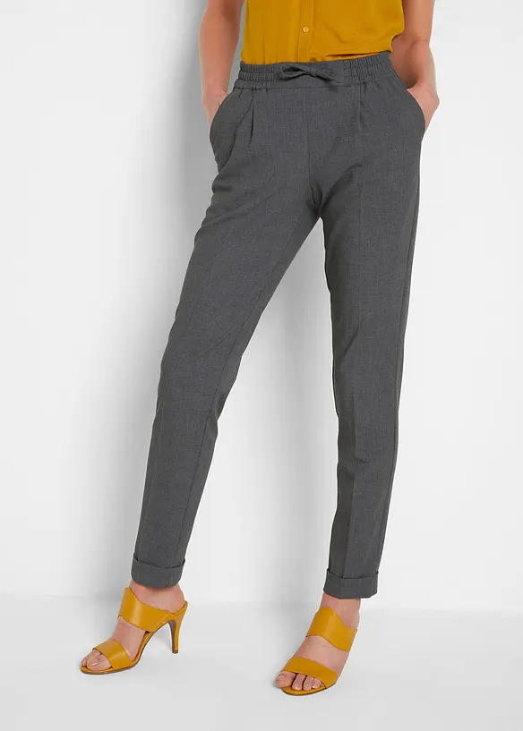 Hose mit Rundumgummizug in grau von vorne - bonprix