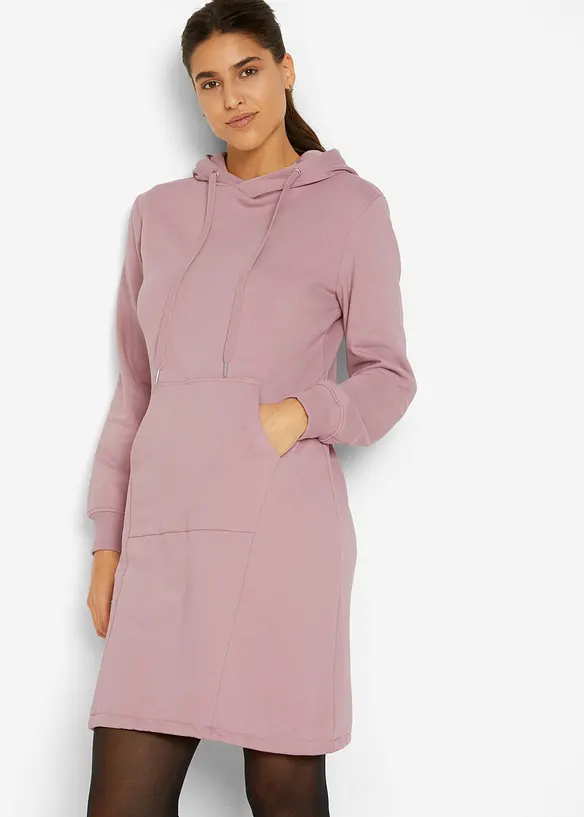 Sweatkleid aus Baumwoll-Mix in rosa von vorne (Totalaufnahme) - bonprix Sweatkleid aus Baumwoll-Mix in rosa von vorne (Totalaufnahme) - bonprix