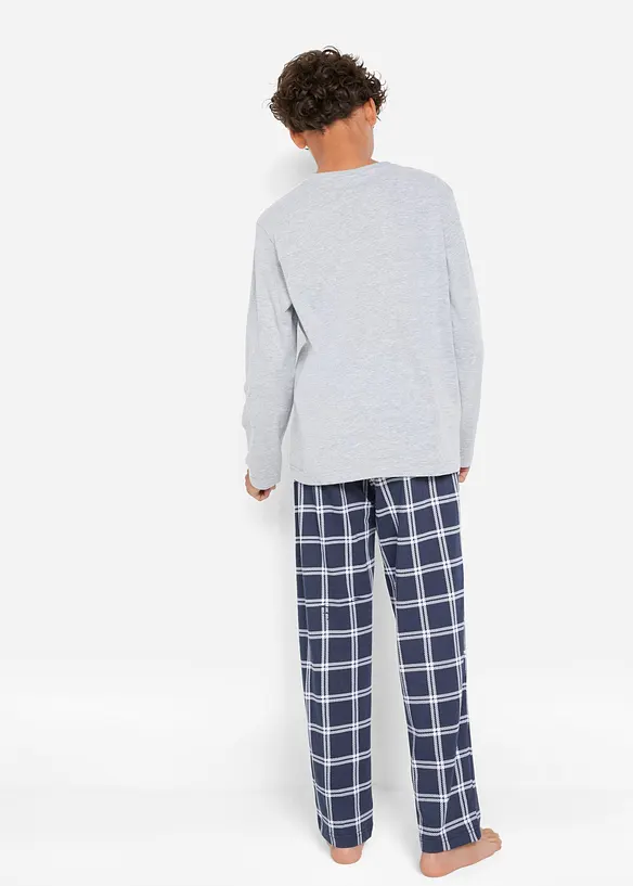 2 Pyjamas mit weicher Bio-Baumwolle (4-tlg.Set) in blau von hinten (Totalaufnahme) - bonprix