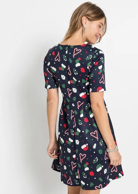 Minikleid in A-Linie in blau von hinten (Totalaufnahme) - bonprix
