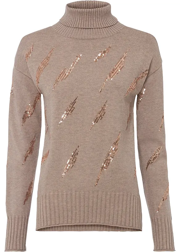 Pullover aus softem Viskose-Mix in braun von vorne - bonprix