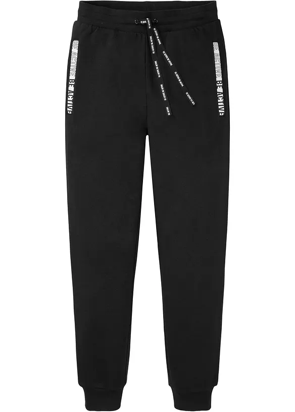 Jogginghose in Regular Fit in schwarz von vorne - bonprix