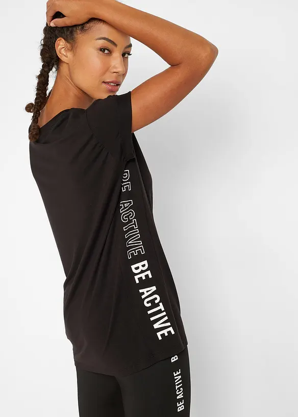 Sport T-Shirt in schwarz von hinten (im Anschnitt) - bonprix