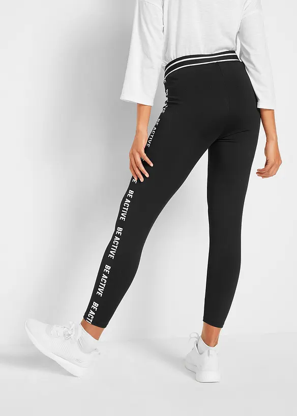 Schnelltrocknende Leggings, 7/8 Länge in schwarz von hinten - bonprix