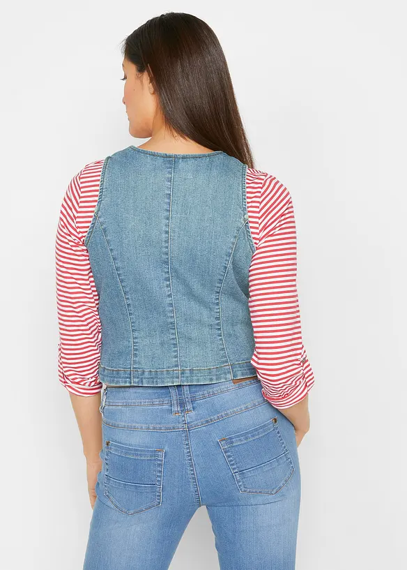 Stretch-Jeansweste in blau von hinten (im Anschnitt) - bonprix