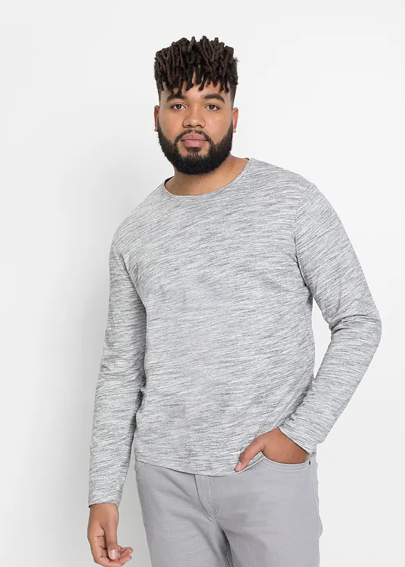 Langarmshirt (2er Pack) in blau von vorne (im Anschnitt) - bonprix