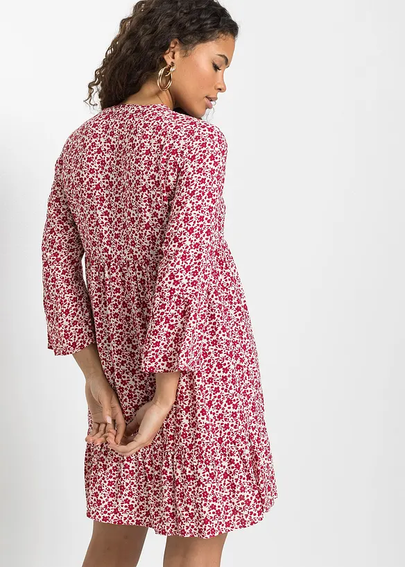 Minikleid aus fließender Viskose in weiß von hinten (Totalaufnahme) - bonprix