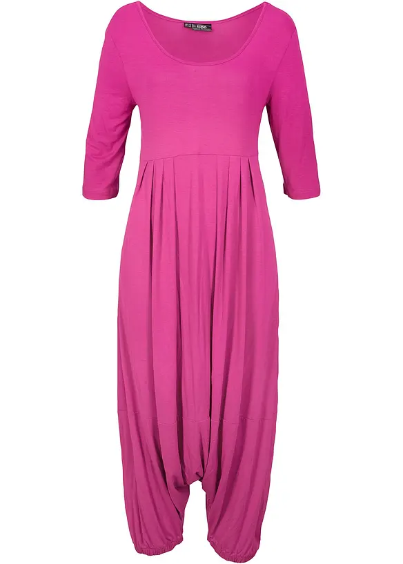 Jumpsuit mit Haremshose, Halbarm in pink von vorne - bonprix