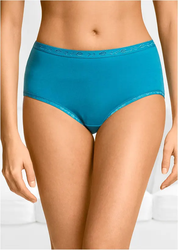 Maxislip  mit weicher Baumwolle (5er Pack) in blau von vorne - bonprix