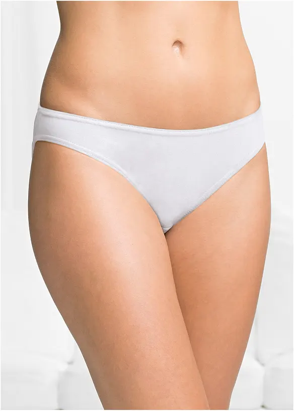 Slip mit weicher Baumwolle (10er Pack) in weiß von vorne - bonprix