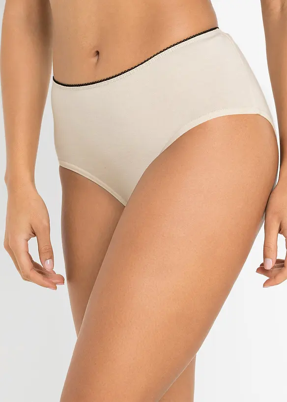 Maxislip  mit weicher Baumwolle (5er Pack) in schwarz von vorne - bonprix