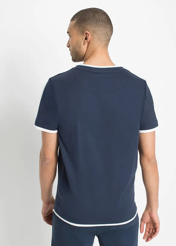 2-in-1-Shirt (2er Pack) in blau von hinten (im Anschnitt) - bonprix