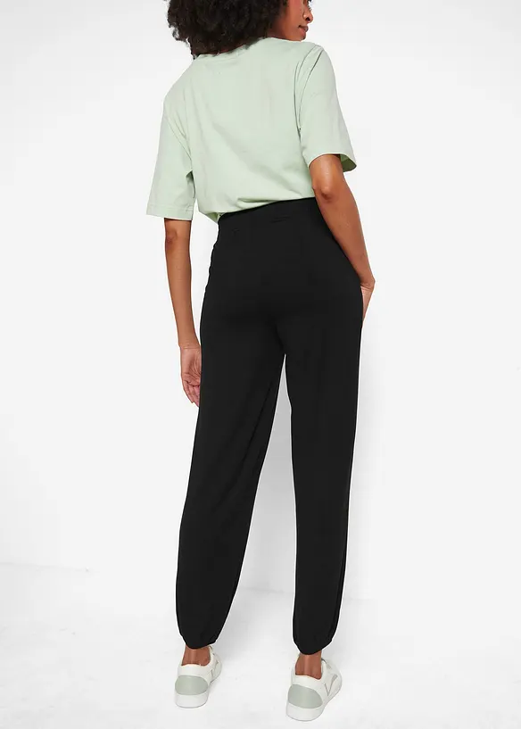 Jersey-Hose aus Viskose-Mix in schwarz von hinten - bonprix