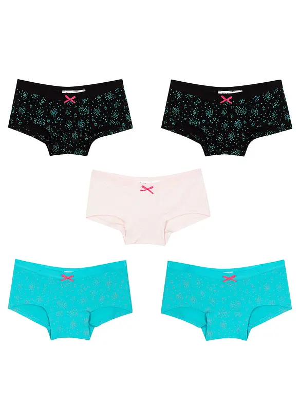 Panty mit weicher Baumwolle (5er Pack) in blau - bonprix