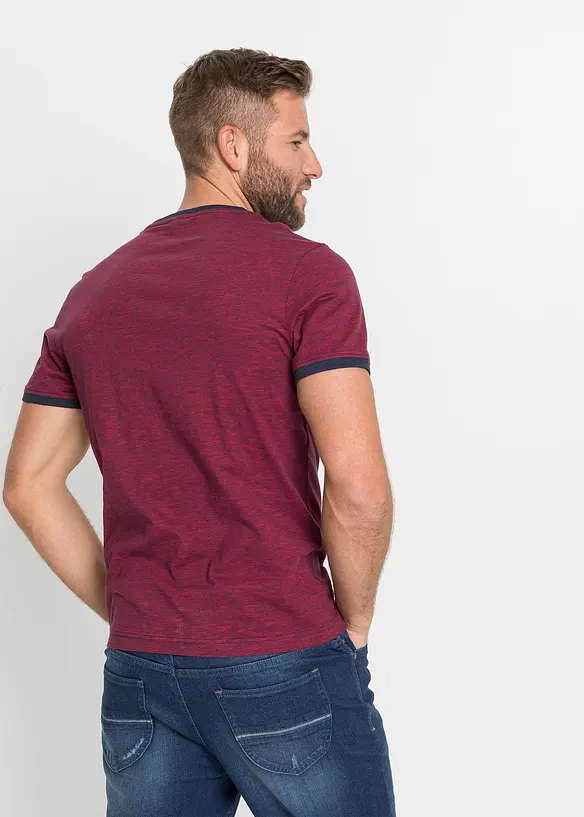 T-Shirt mit Schnürung aus Bio-Baumwolle in rot von hinten (im Anschnitt) - bonprix