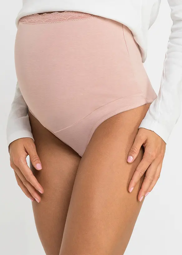 Umstandsslip mit Bio-Baumwolle (2er Pack) in schwarz von vorne - bonprix