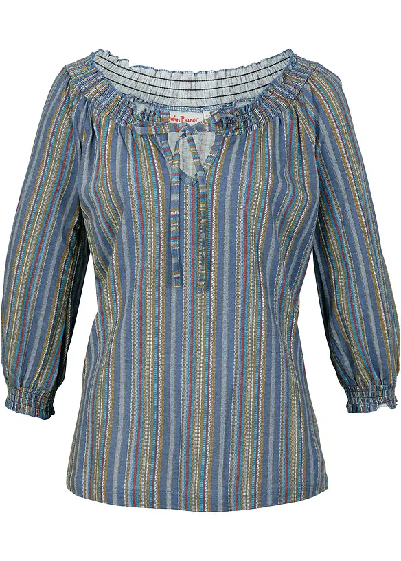 Jersey-Tunika in blau von vorne - bonprix