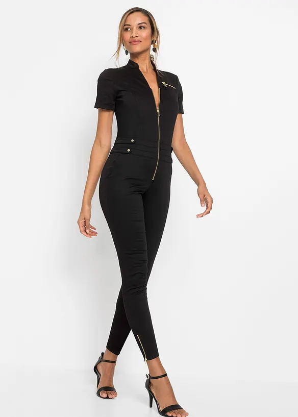 Overall in schwarz von vorne (Totalaufnahme) - bonprix