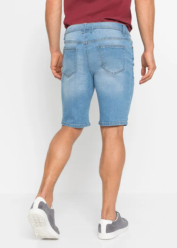Stretch-Jeans-Bermuda in Regular-Fit (2er Pack) in blau von hinten - bonprix