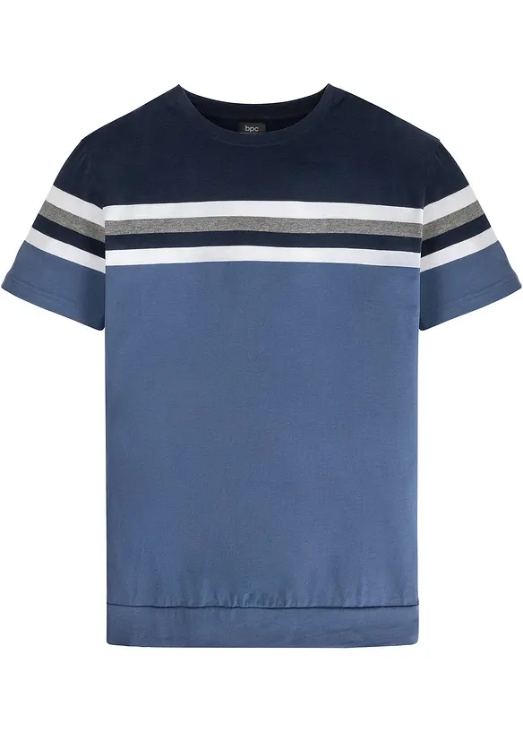 T-Shirt mit Komfortschnitt in blau von vorne - bonprix