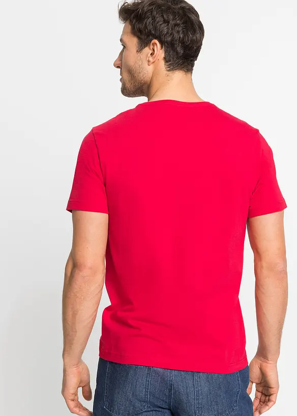 T-Shirt (3er Pack) in blau von hinten (im Anschnitt) - bonprix