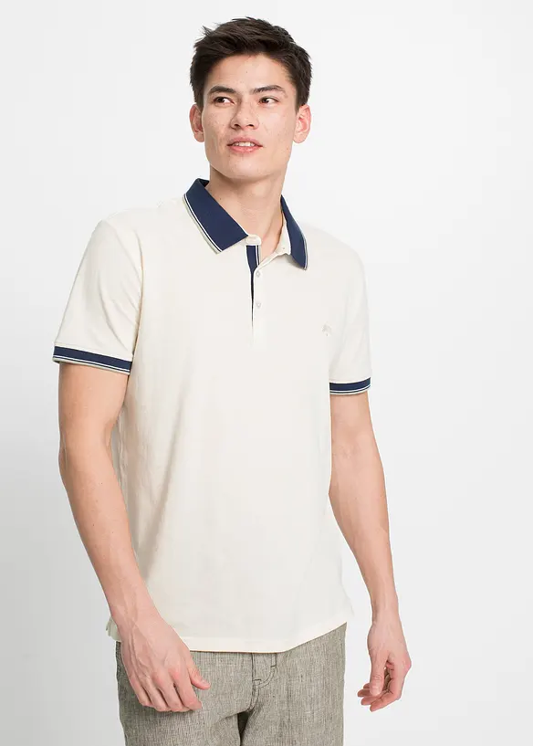 Poloshirt (3er Pack) in weiß von vorne (im Anschnitt) - bonprix
