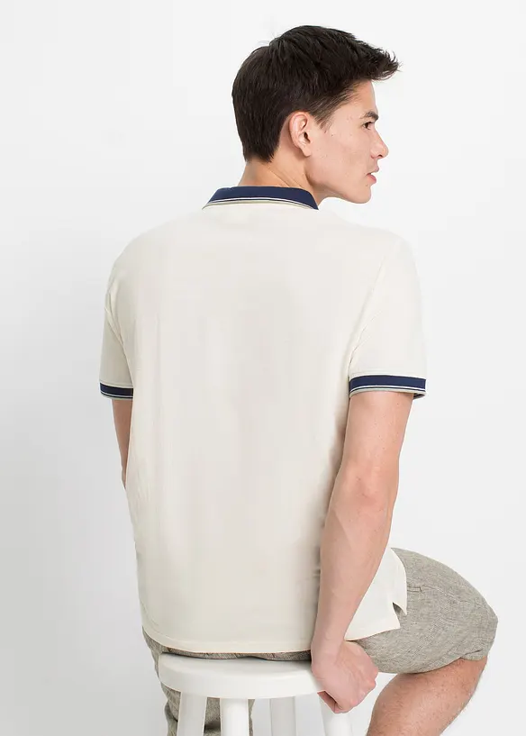 Poloshirt (3er Pack) in weiß von hinten (im Anschnitt) - bonprix
