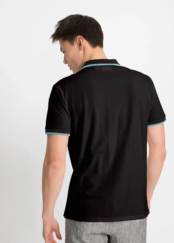 Poloshirt (3er Pack) in blau von hinten (im Anschnitt) - bonprix