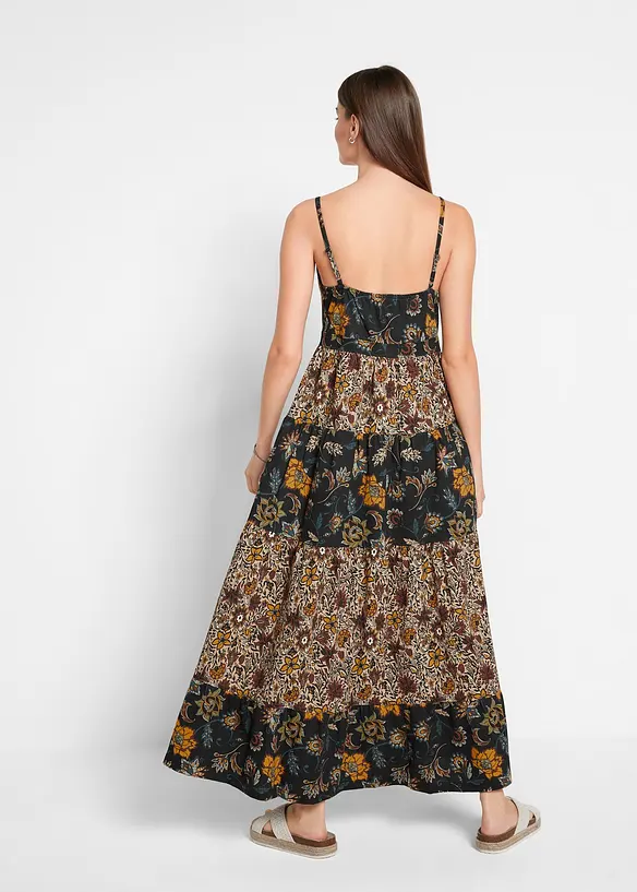 Maxikleid aus reiner Bio-Baumwolle in schwarz von hinten (Totalaufnahme) - bonprix Maxikleid aus reiner Bio-Baumwolle in schwarz von hinten (Totalaufnahme) - bonprix