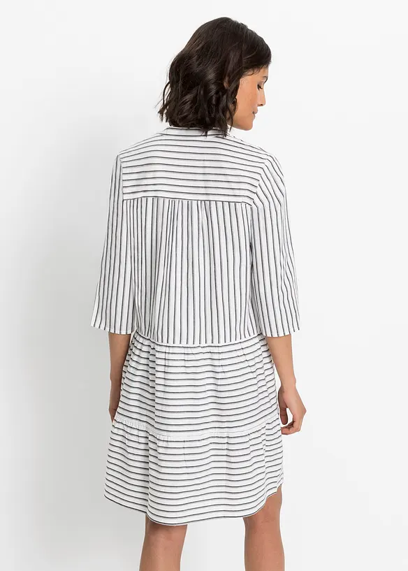 Tunika-Kleid aus reiner Baumwolle in schwarz von hinten (Totalaufnahme) - bonprix