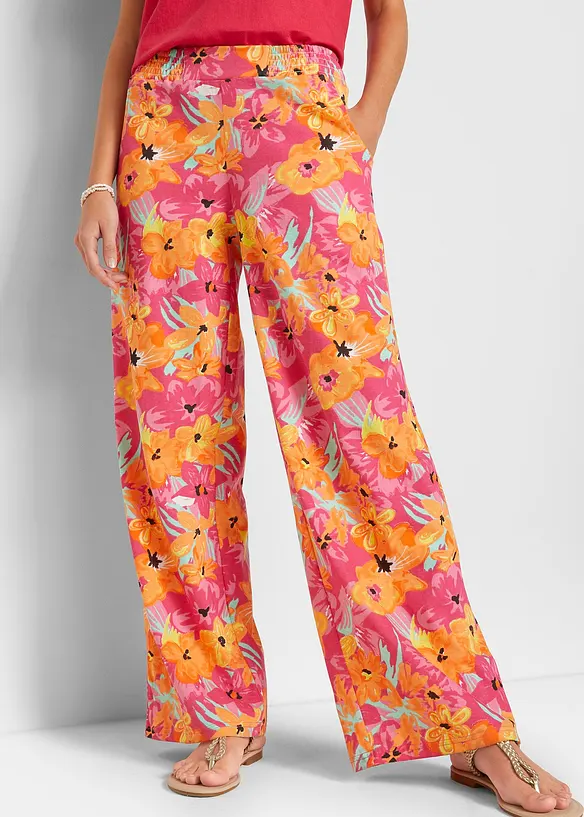 Jersey-Palazzohose aus softem Viskose-Mix in pink von vorne - bonprix Jersey-Palazzohose aus softem Viskose-Mix in pink von vorne - bonprix