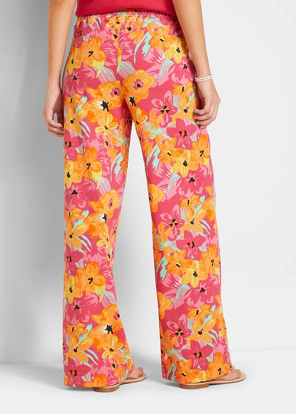 Jersey-Palazzohose aus softem Viskose-Mix in pink von hinten - bonprix Jersey-Palazzohose aus softem Viskose-Mix in pink von hinten - bonprix