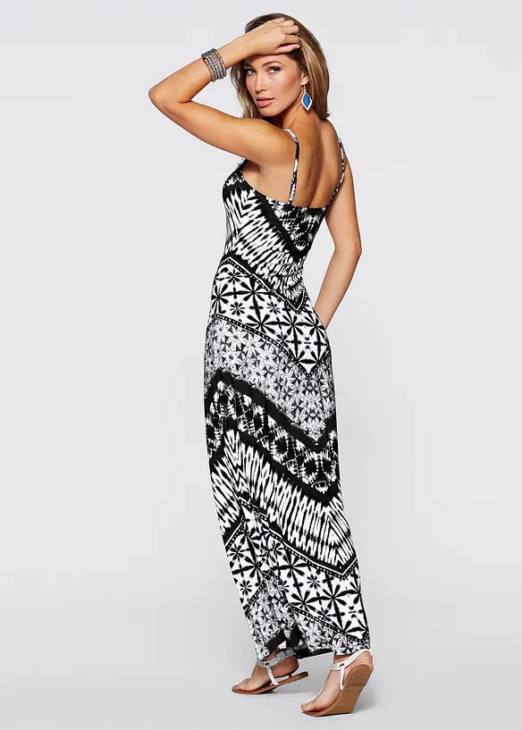 Maxikleid mit Trägern in schwarz von hinten (Totalaufnahme) - bonprix