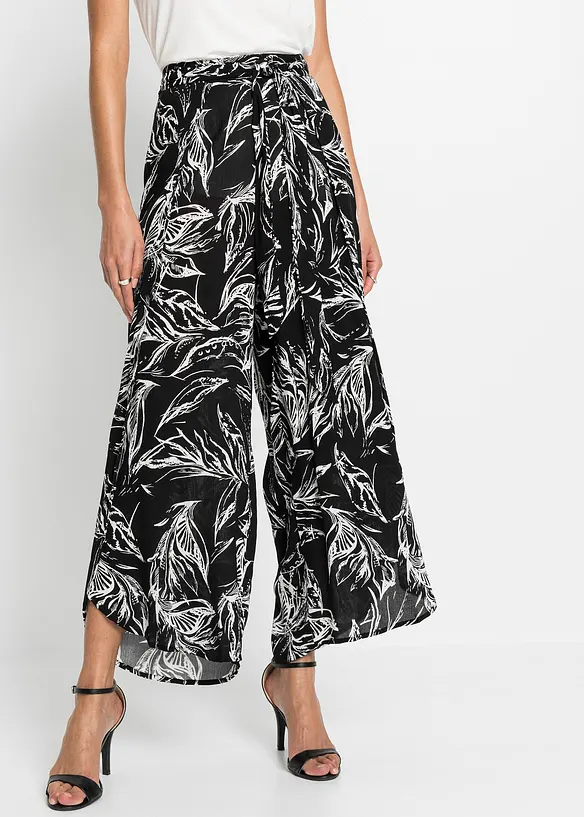 Hose aus strukturierter Viskose in schwarz von vorne - bonprix Hose aus strukturierter Viskose in schwarz von vorne - bonprix