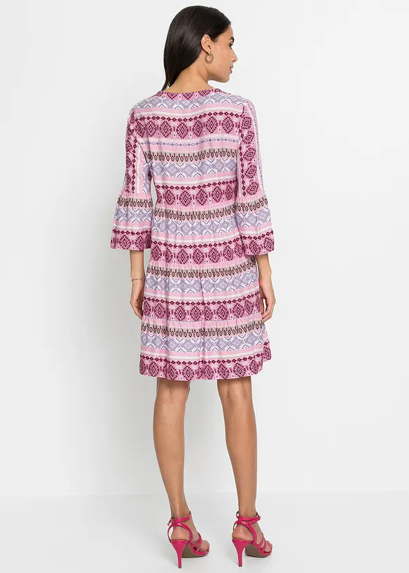 Tunika-Kleid aus fließender Viskose in rosa von hinten (Totalaufnahme) - bonprix