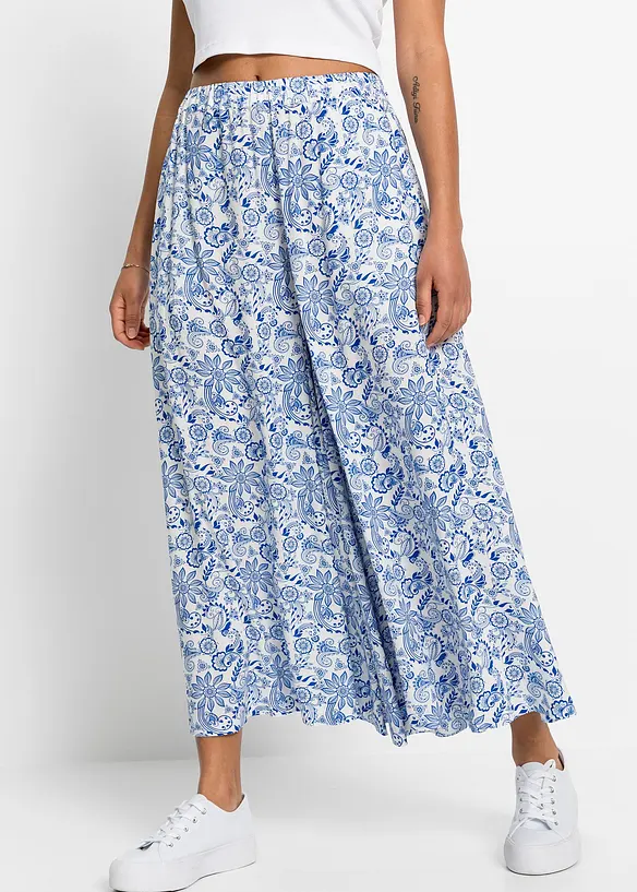 Palazzo-Hose aus softer Viskose in weiß von vorne - bonprix Palazzo-Hose aus softer Viskose in weiß von vorne - bonprix