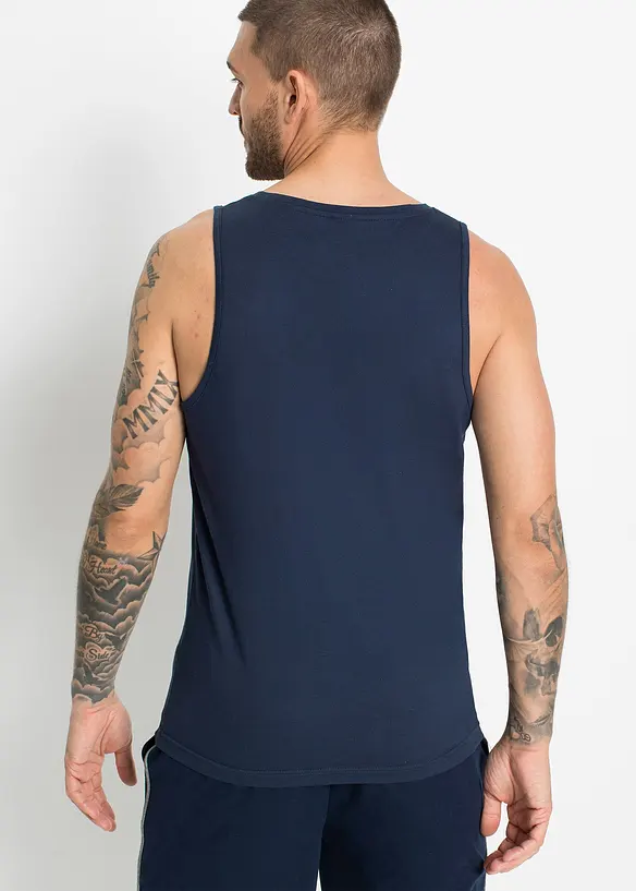 Tanktop (2er Pack) in blau von hinten (im Anschnitt) - bonprix