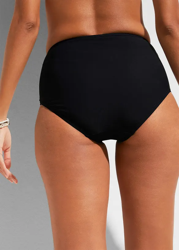 Light Shape-Bikinihose mit Wickel-Optik in schwarz von hinten - bonprix