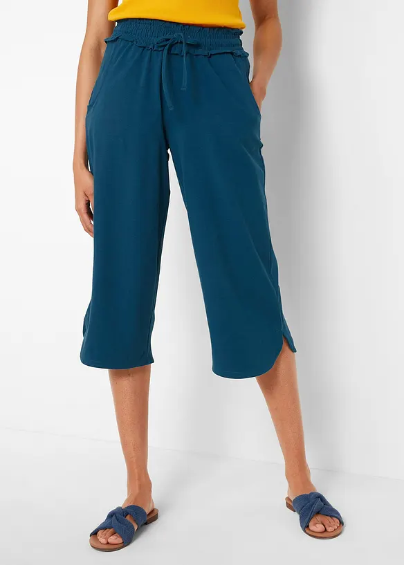 Jersey-Hose aus Baumwoll-Mix in petrol von vorne - bonprix Jersey-Hose aus Baumwoll-Mix in petrol von vorne - bonprix