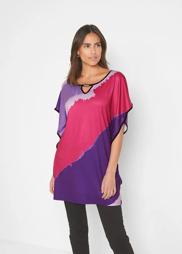 Shirt-Tunika in pink von vorne (im Anschnitt) - bonprix