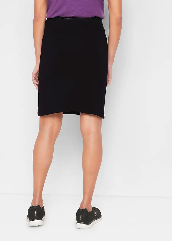 Jersey-Rock mit Radlerhose in schwarz von hinten - bonprix