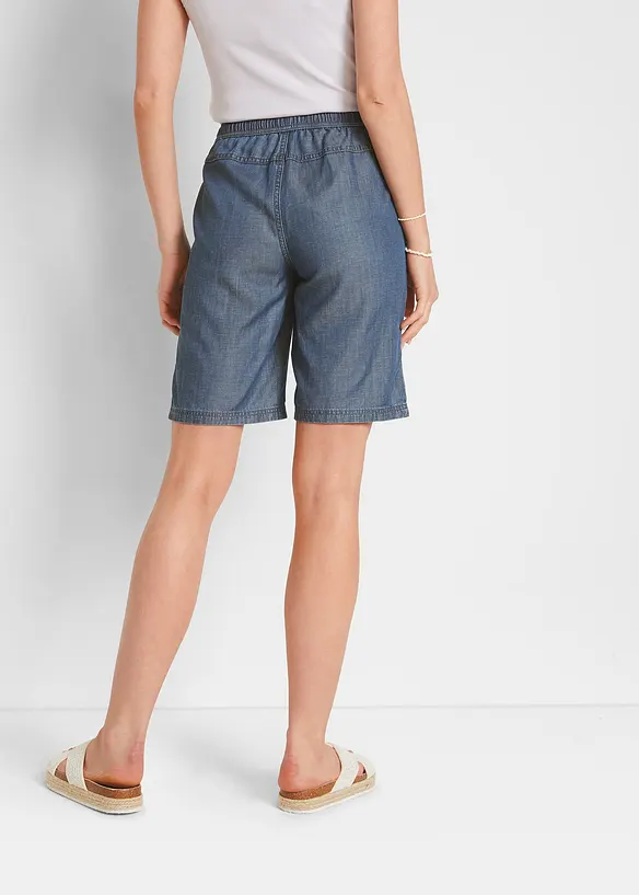 Leichte Denim-Hose mit Leinen in blau von hinten - bonprix