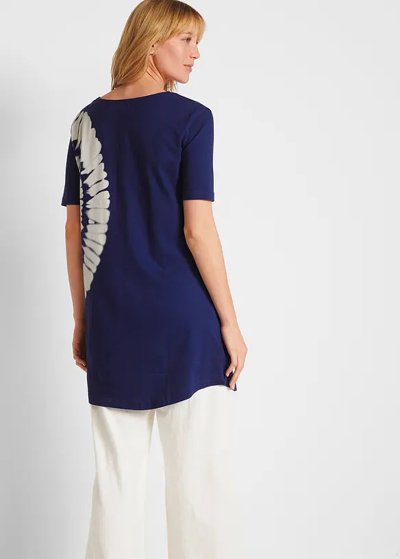 Big-Shirt aus Bio-Baumwolle in blau von hinten (im Anschnitt) - bonprix