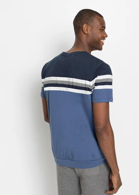 T-Shirt aus reiner Baumwolle in blau von hinten (im Anschnitt) - bonprix