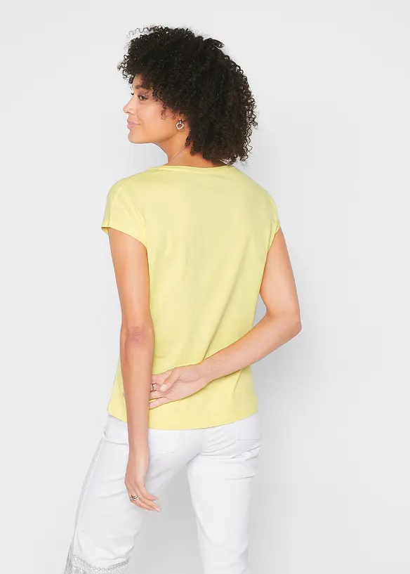 Shirt mit Pailletten in gelb von hinten (im Anschnitt) - bonprix