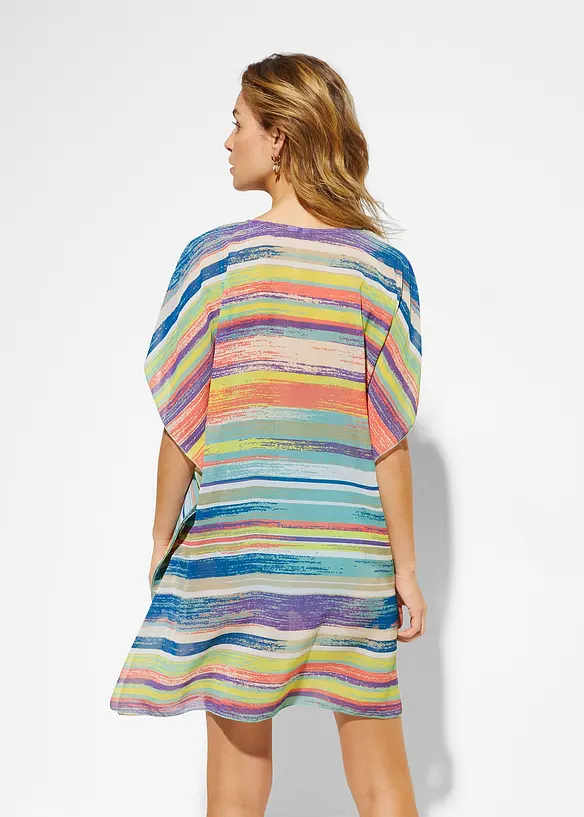 Strandtunika aus leichtem Chiffon in bunt von hinten (Totalaufnahme) - bonprix