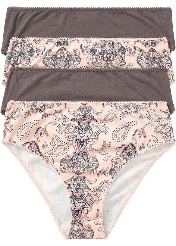 Maxislip mit Bio-Baumwolle (4er Pack) in rosa von vorne - bonprix